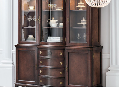 Wandschrank Edle Anrichte Holz Barock Stil Buffet Vitrine Schrank Neu